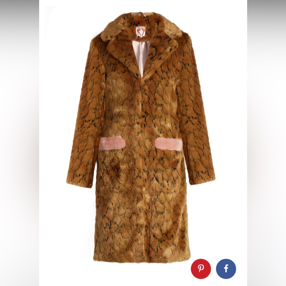 Shrimps Leopard Print Teddy Jacket with Pink Details